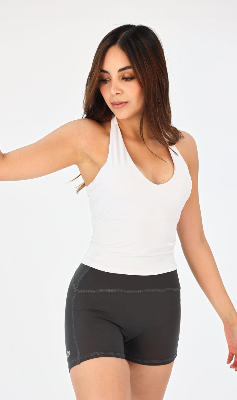 Contour Halter Tank Blanco